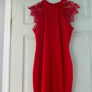 Red midi dress